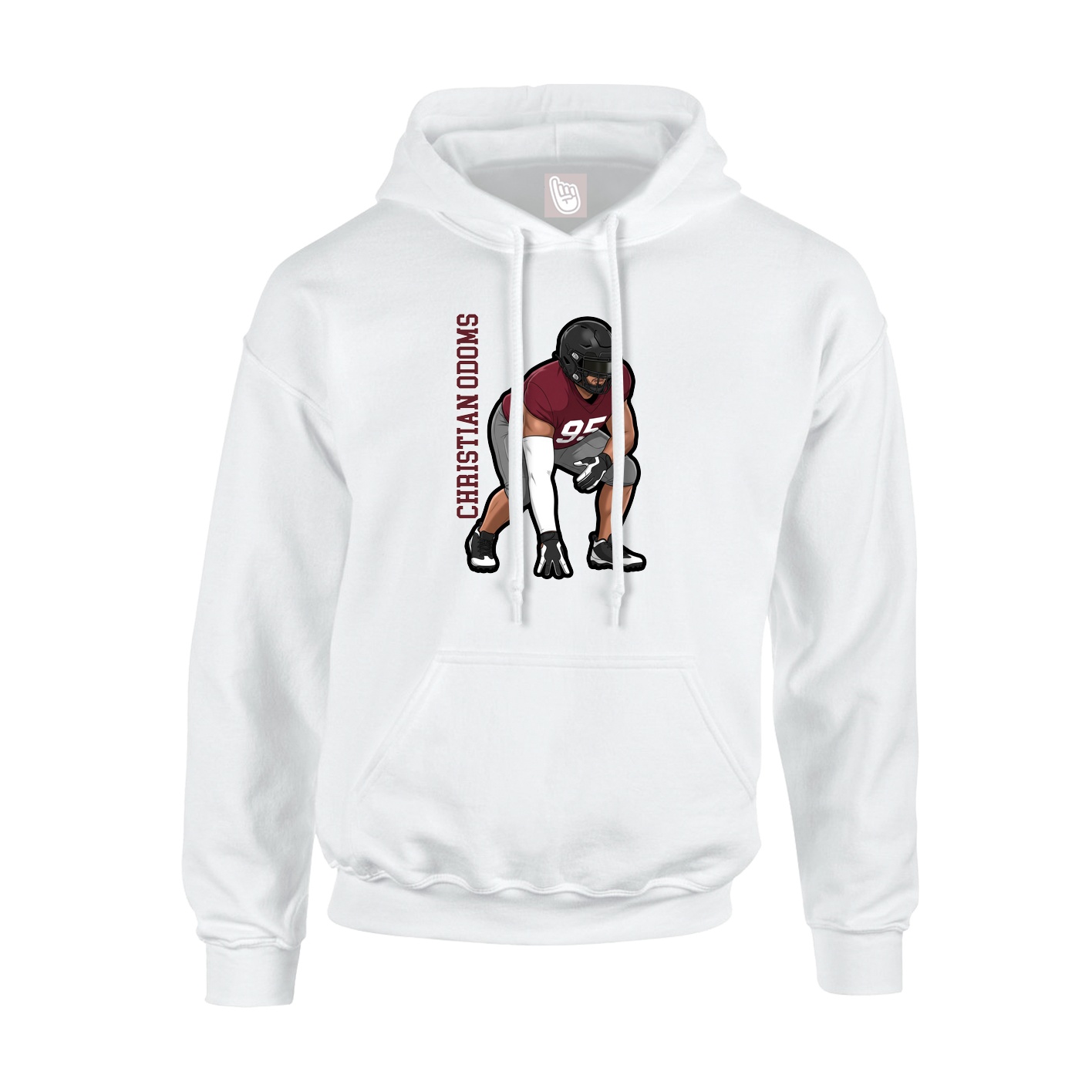 Youth Hoodie — Name Vertical in White