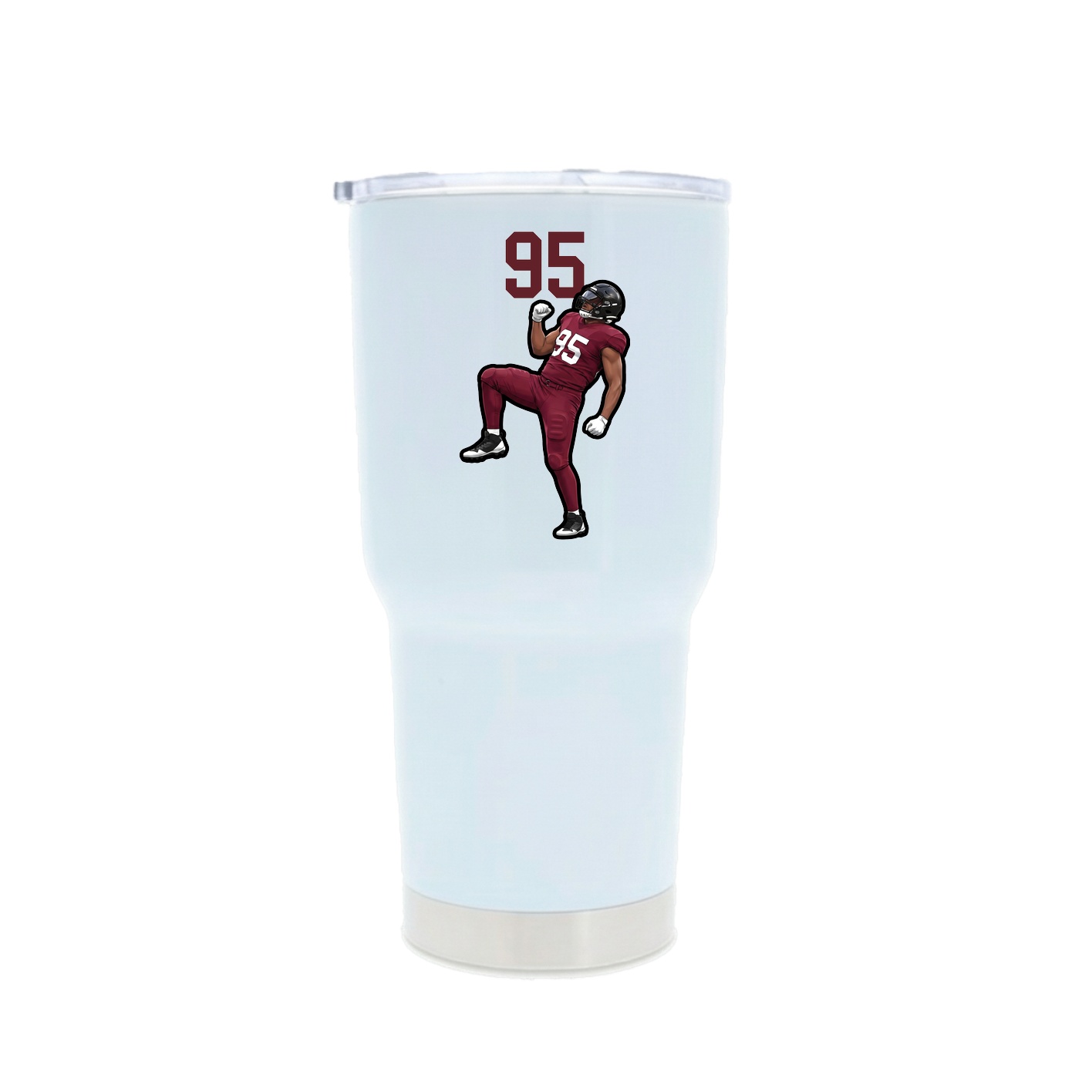 30oz Stainless Steel Tumbler — Number Top in White