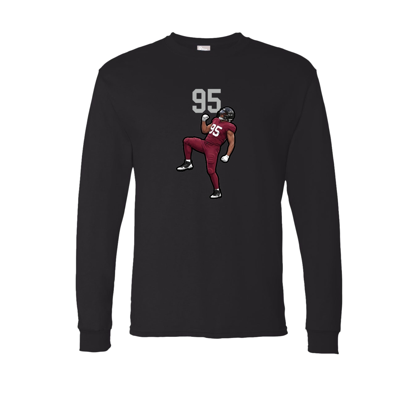 Long Sleeve Tee — Number Top in Black