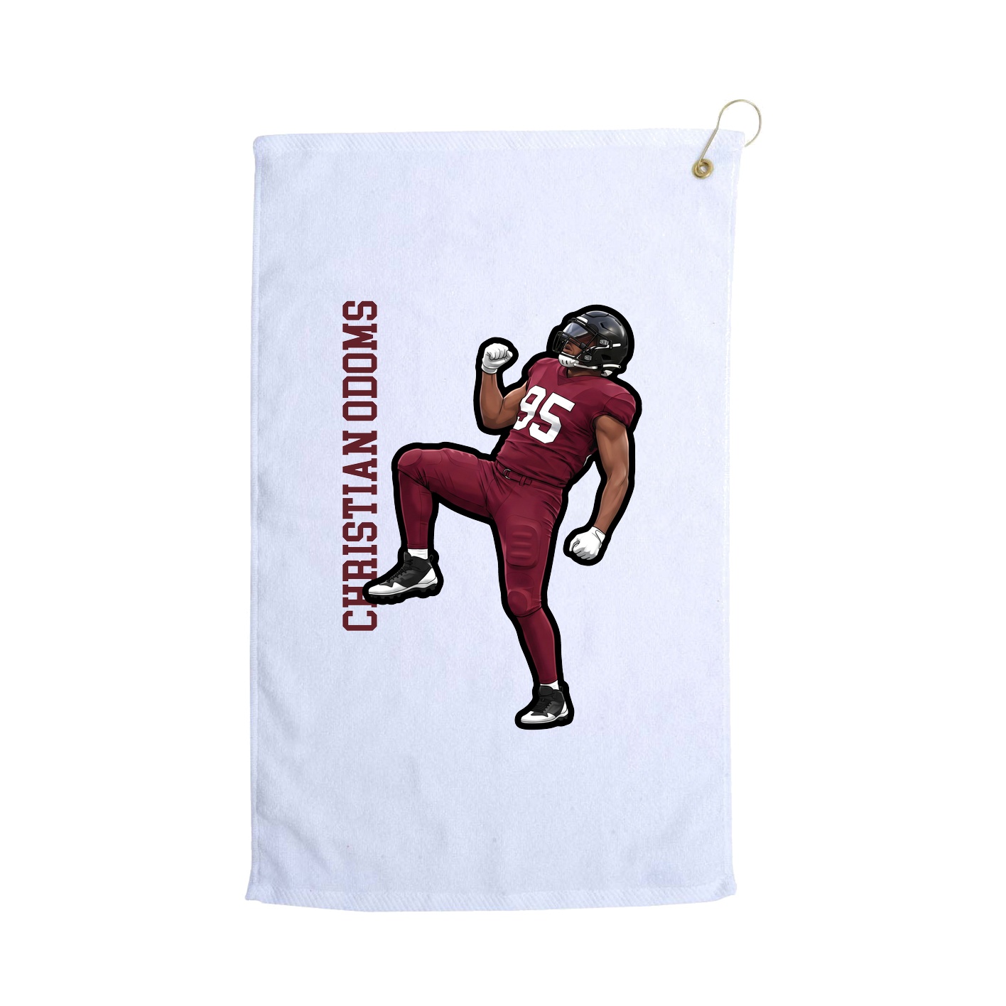 Golf Towel — Name Vertical in White