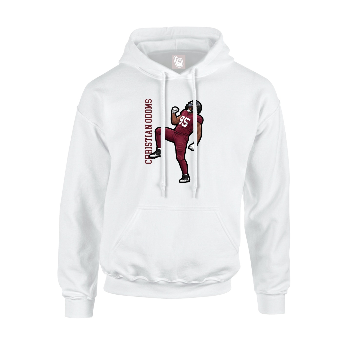 Hoodie — Name Vertical in White