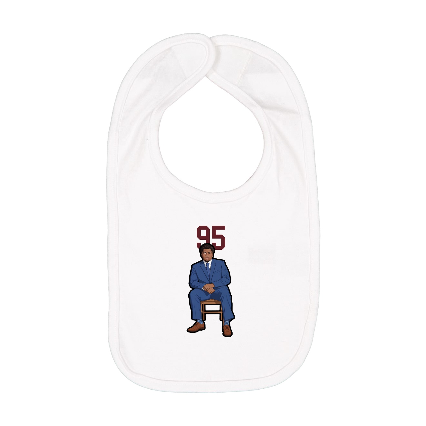 Infant Bib — Number Top in White