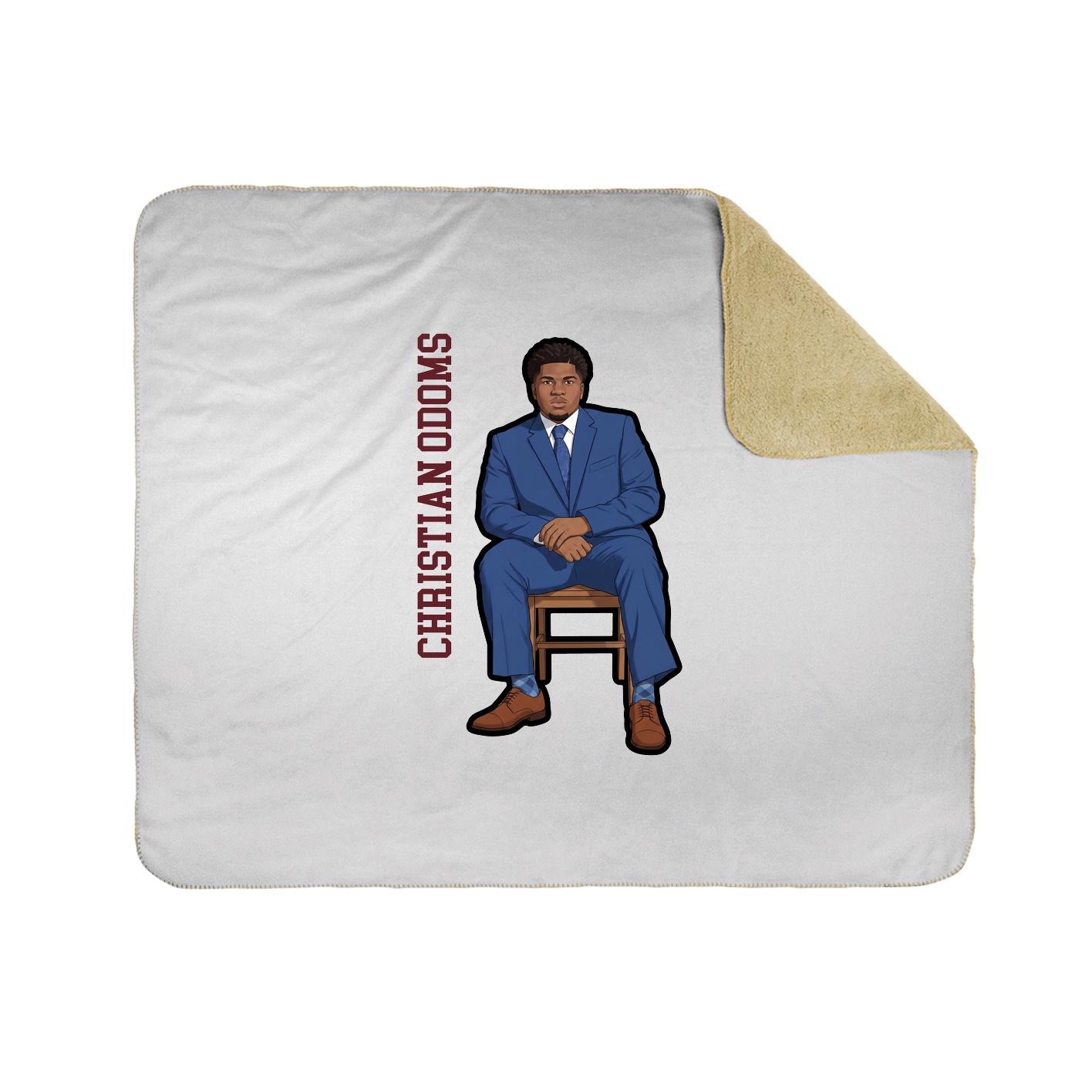 Throw Blanket — Name Vertical in White