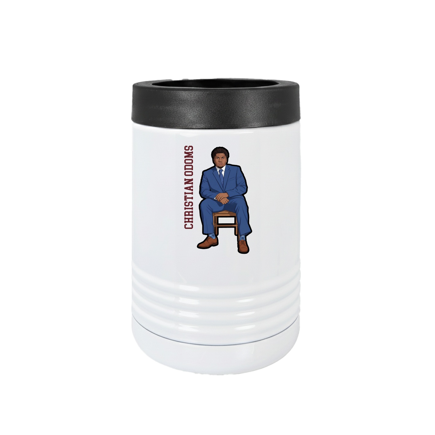 Beverage Holder — Name Vertical in White