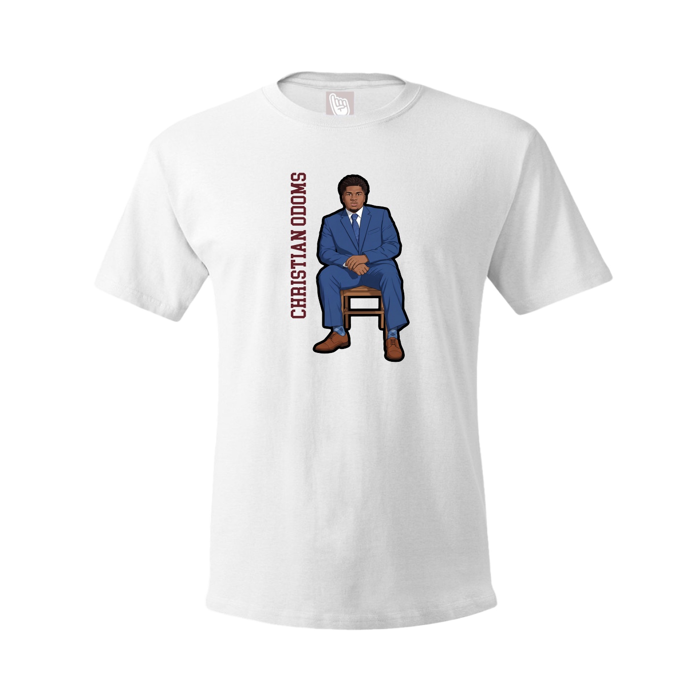 Youth Tee — Name Vertical in White