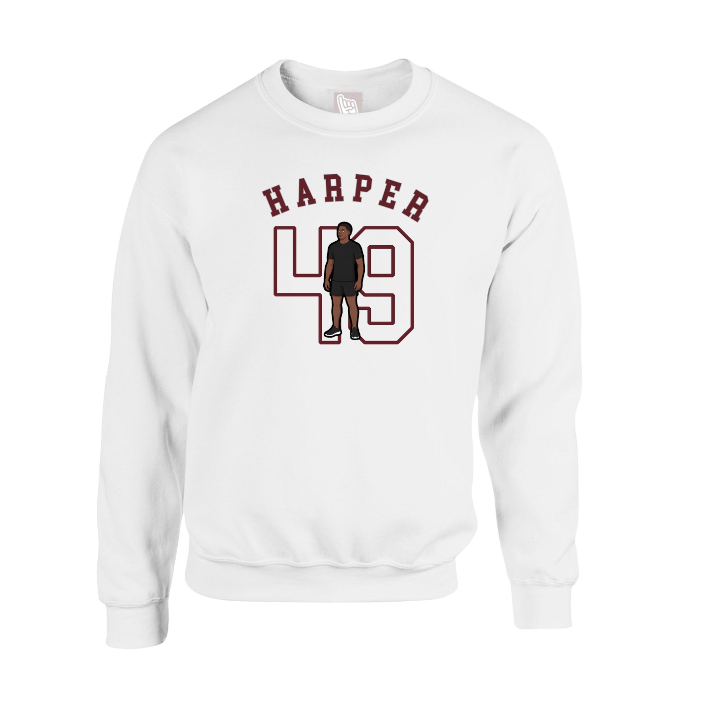 Fleece Crew — Shirsey Arch in White