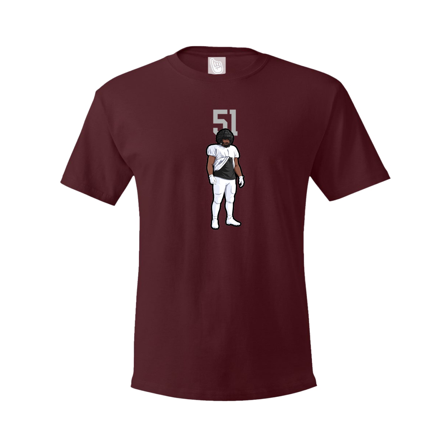 Youth Tee — Number Top in Maroon