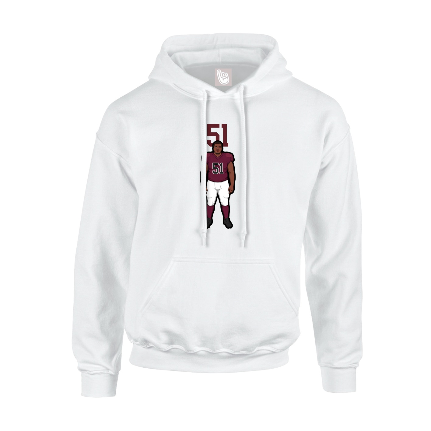 Hoodie — Number Top in White