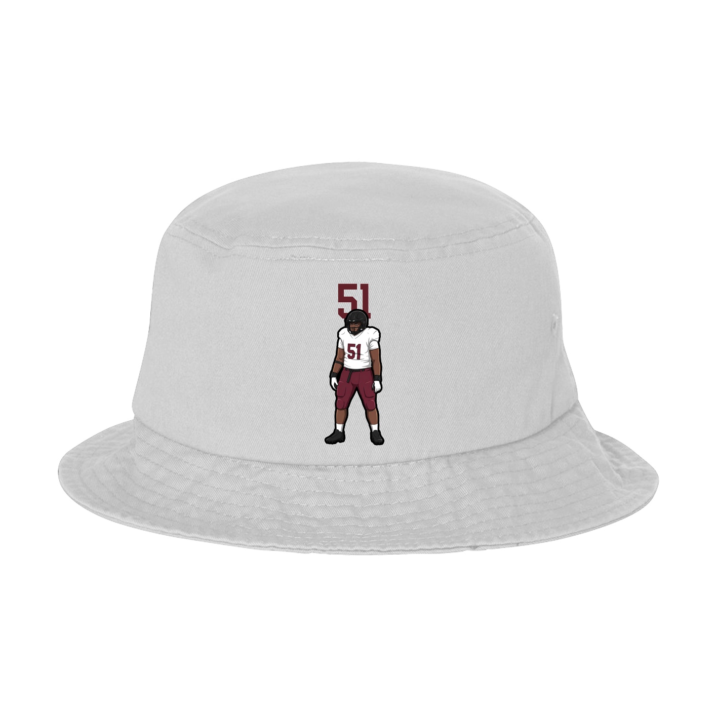 Bucket Cap — Number Top in White