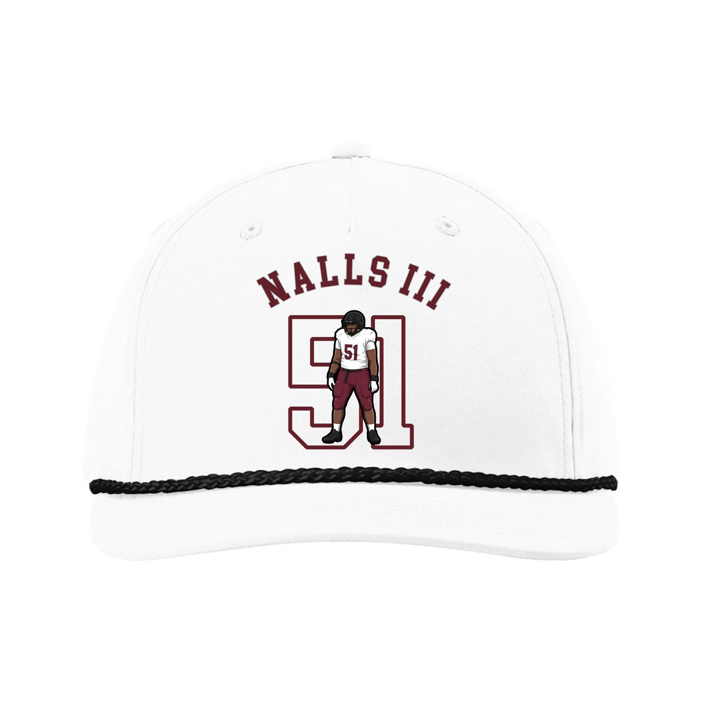 Five-Panel Classic Rope Cap — Shirsey Arch in White
