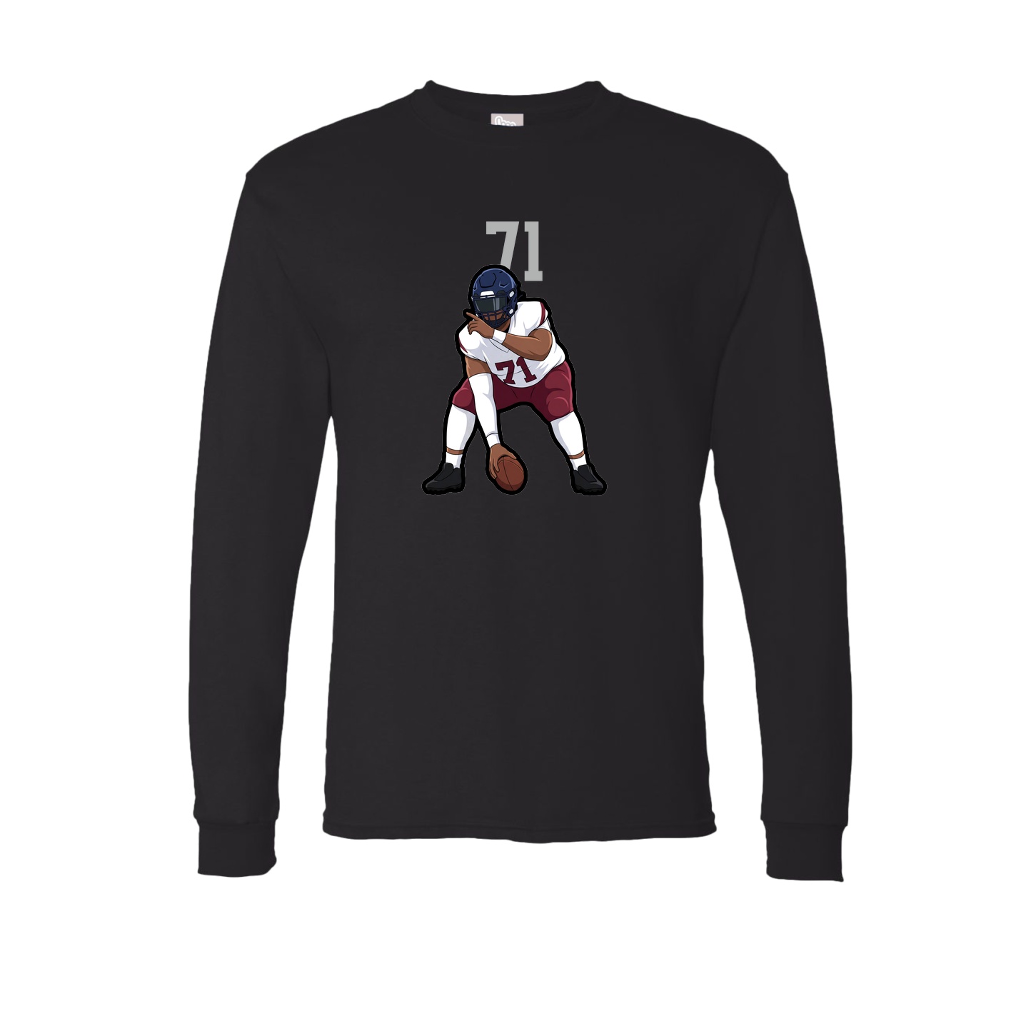 Long Sleeve Tee — Number Top in Black