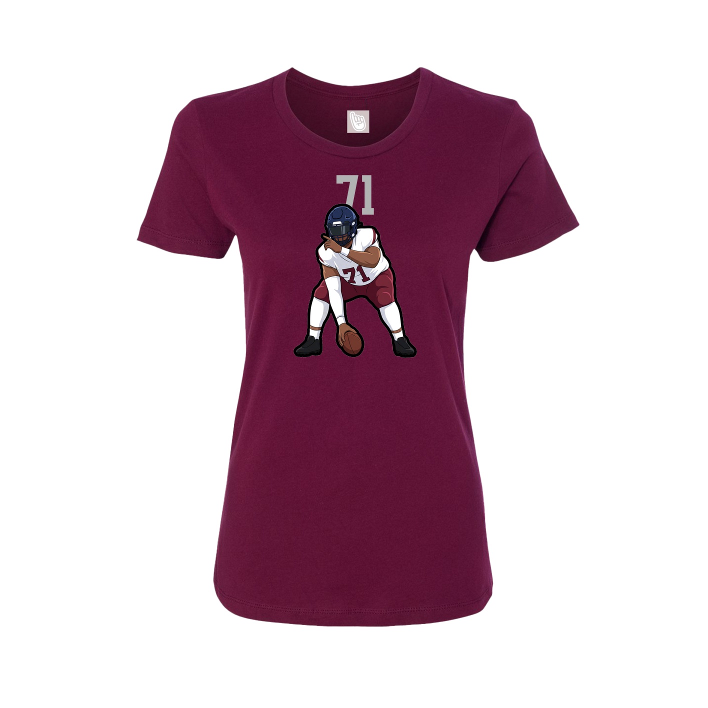 Womens Tee — Number Top in Maroon