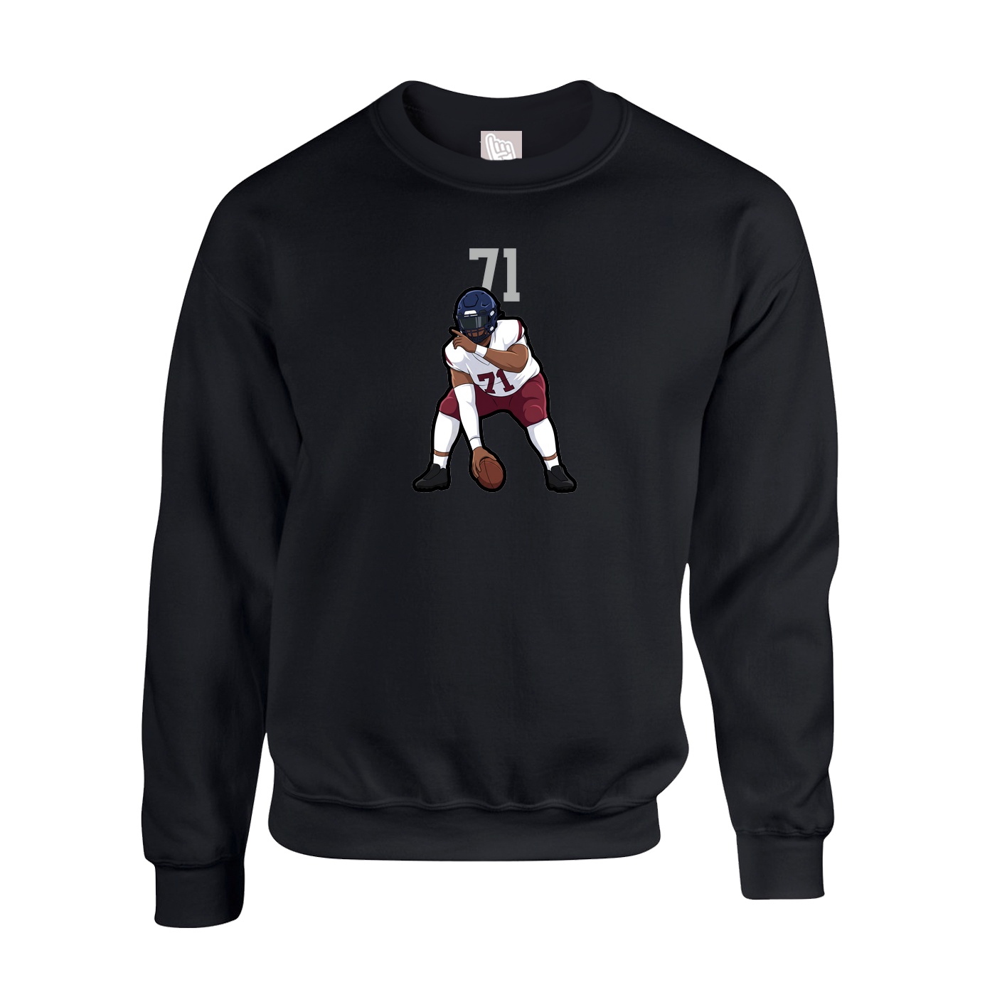 Fleece Crew — Number Top in Black