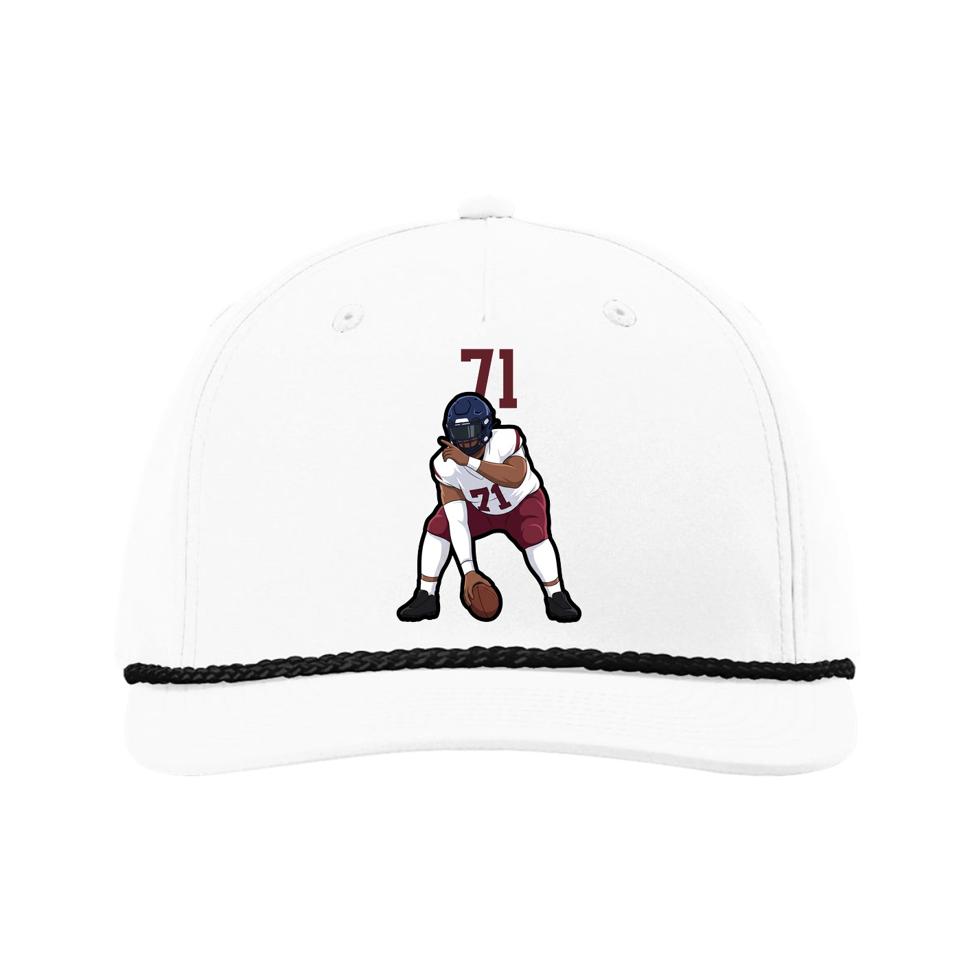Five-Panel Classic Rope Cap — Number Top in White