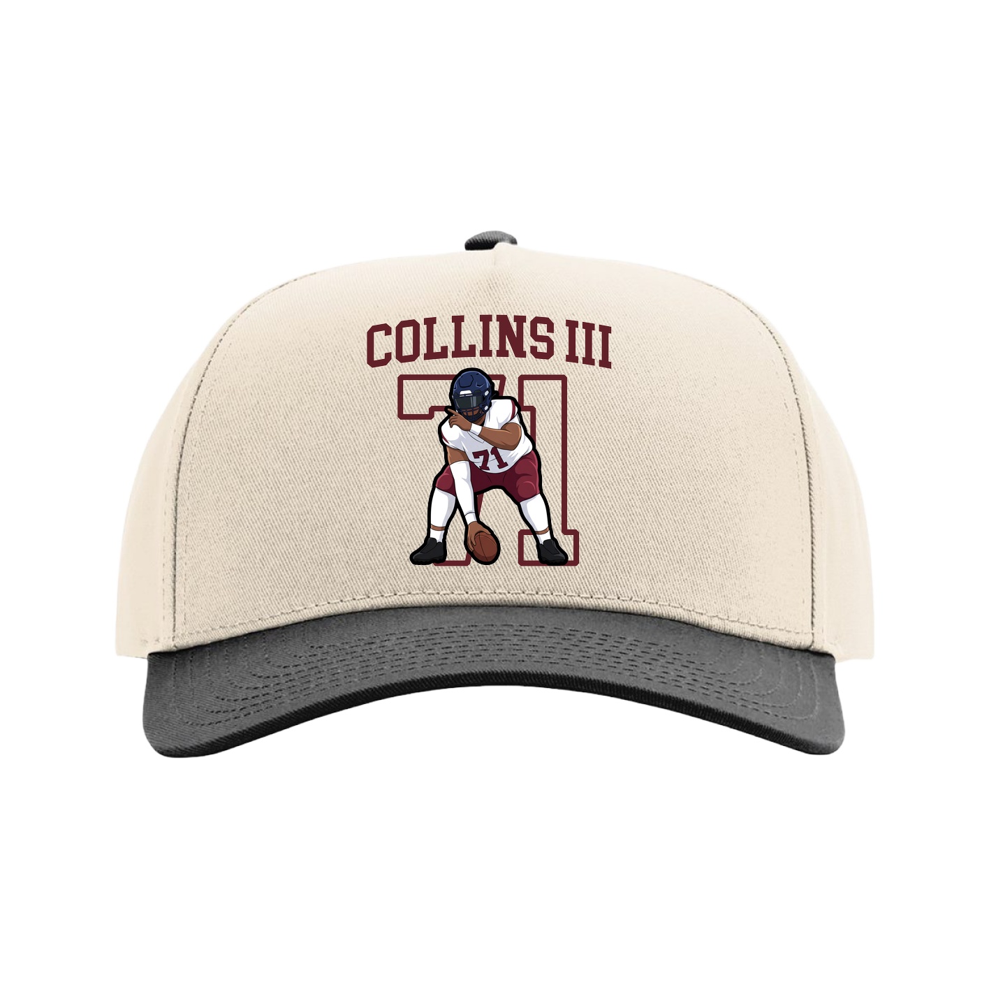 Full Fabric Five-Panel Champ Cap — Shirsey in Cream/Black