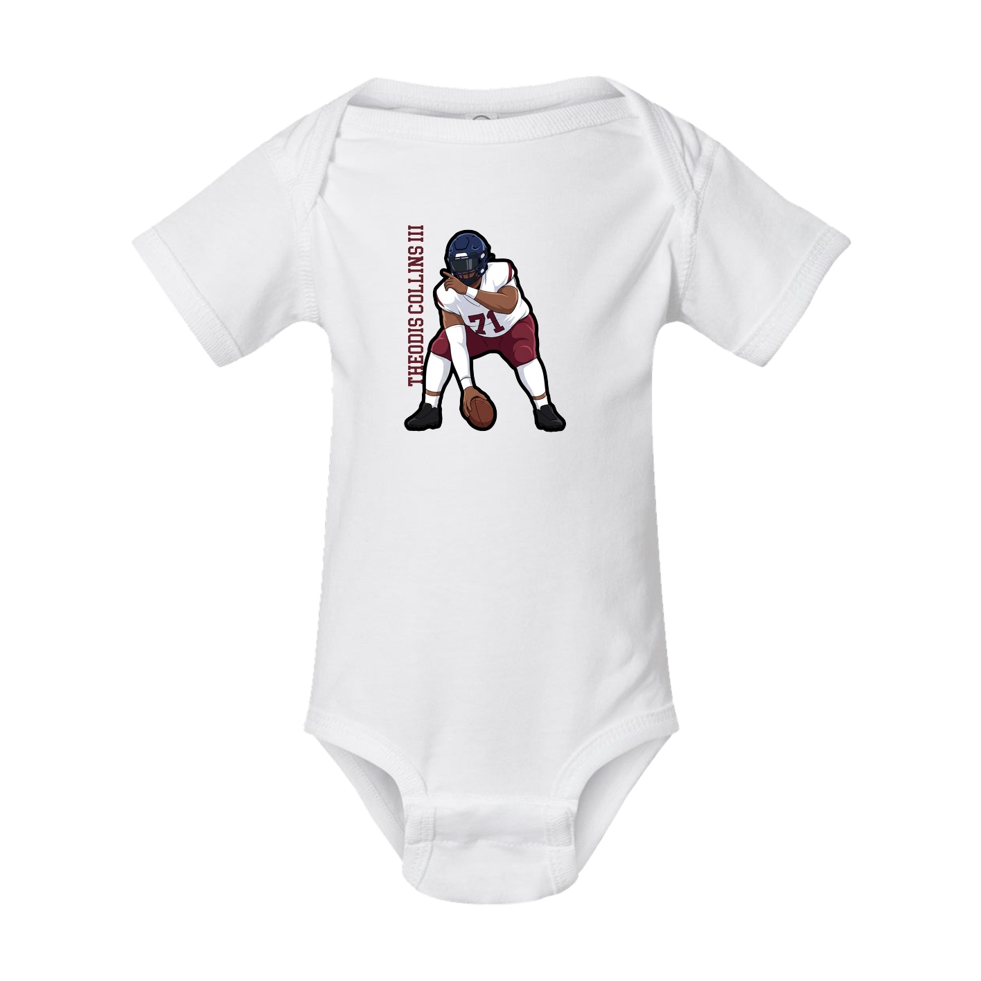 Baby Onesie — Name Vertical in White
