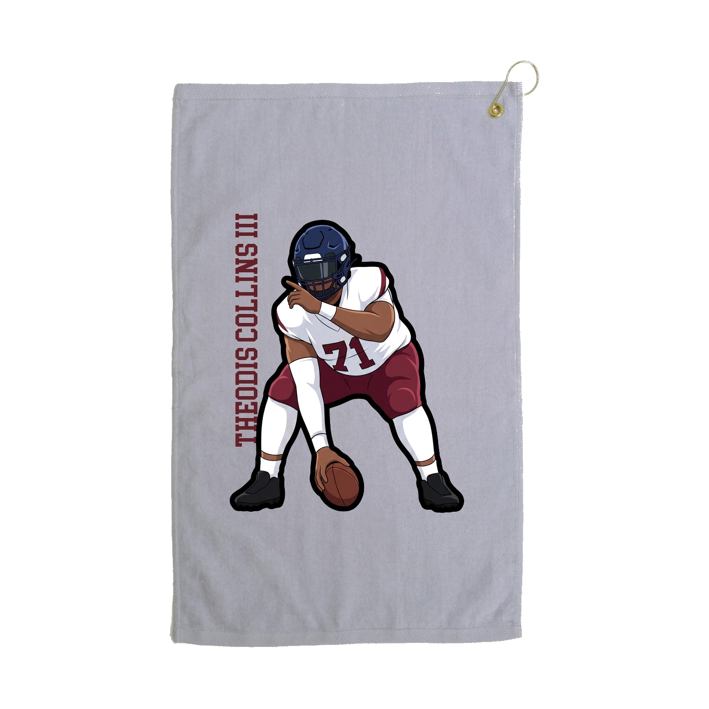 Golf Towel — Name Vertical in Grey