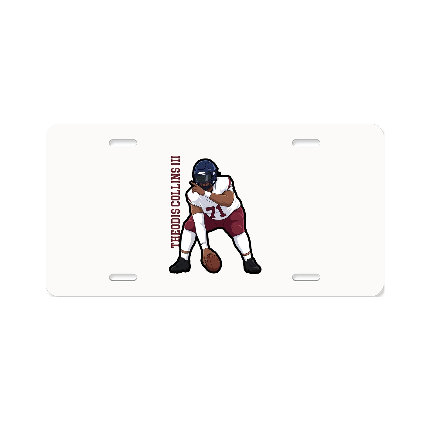 License Plate — Name Vertical in Classic