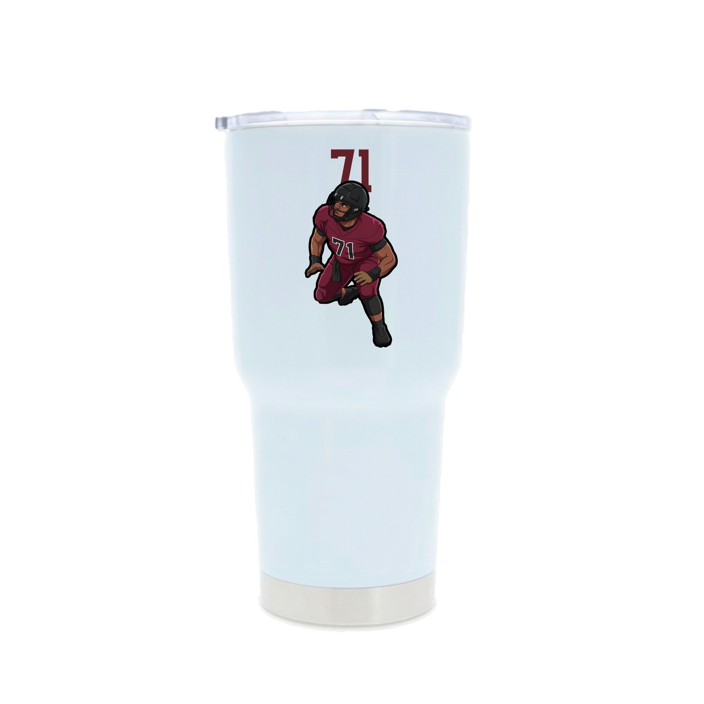 30oz Stainless Steel Tumbler — Number Top in White