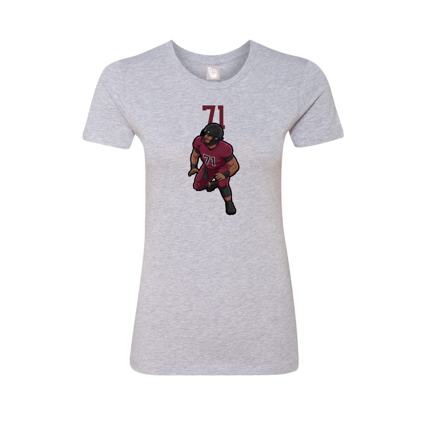 Fitted Women's Tee — Number Top in Grey