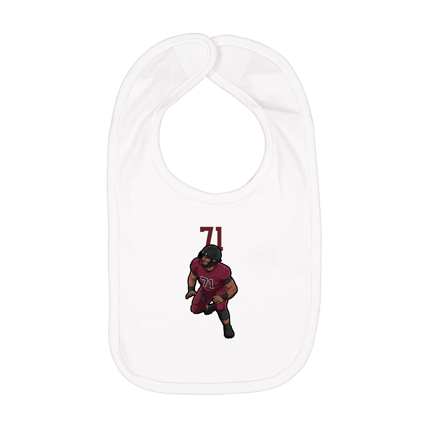 Infant Bib — Number Top in White