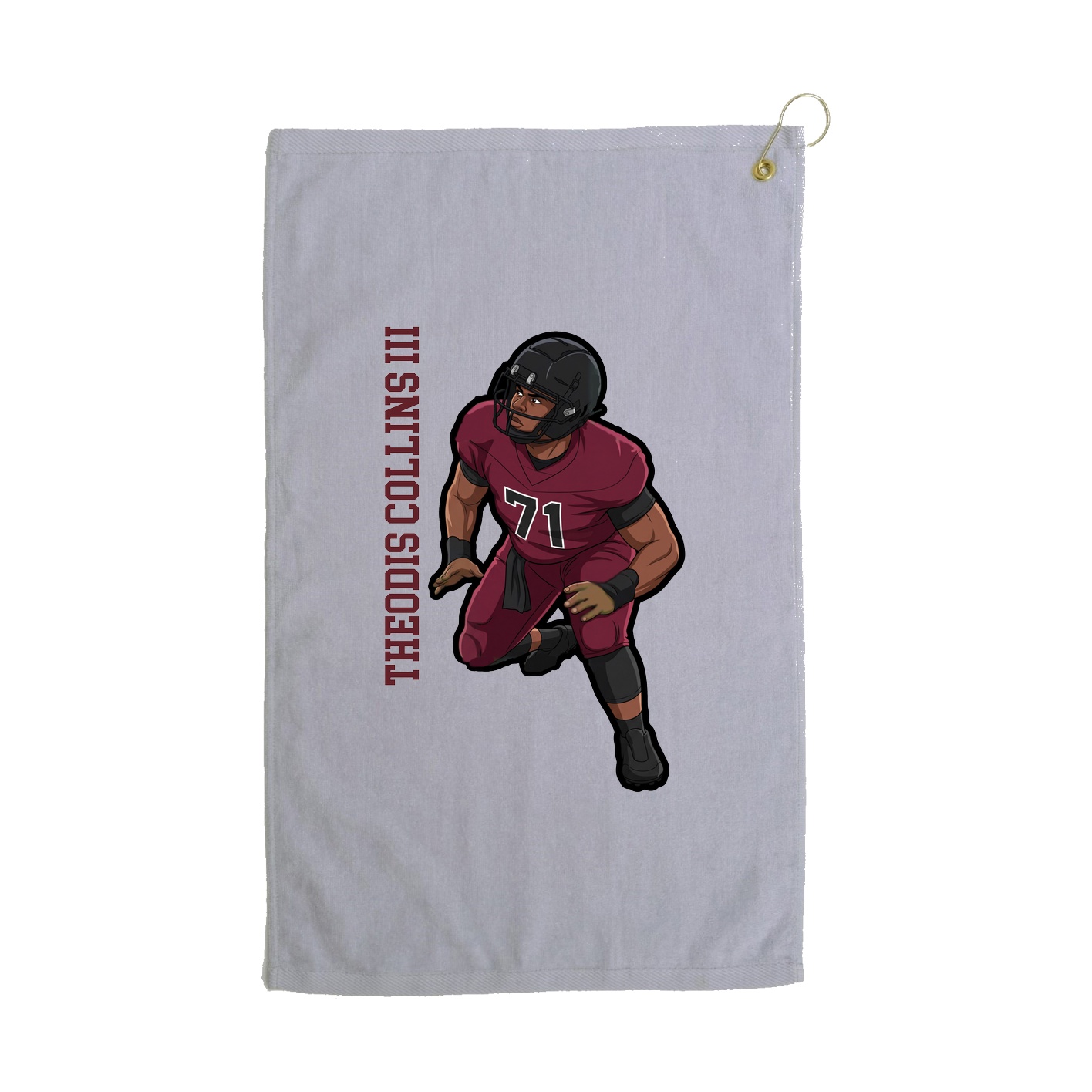 Golf Towel — Name Vertical in Grey