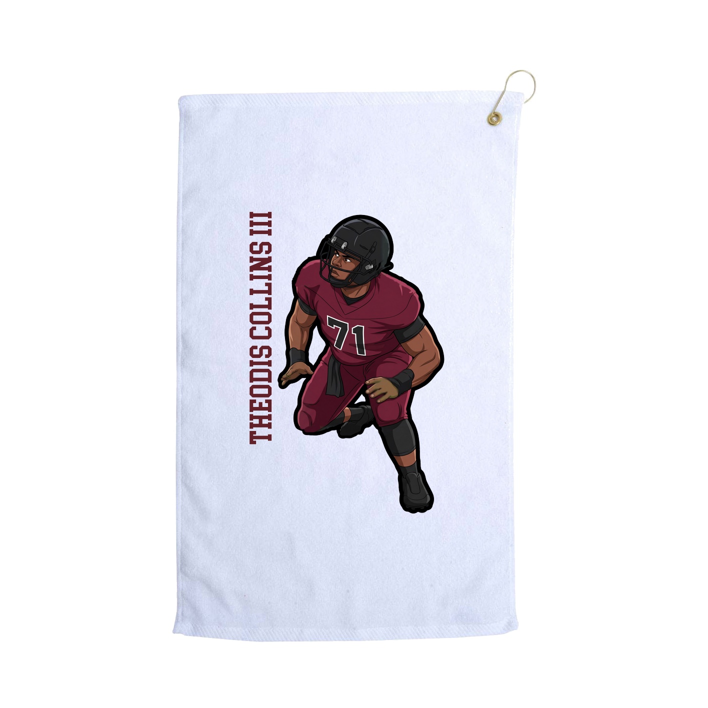 Golf Towel — Name Vertical in White