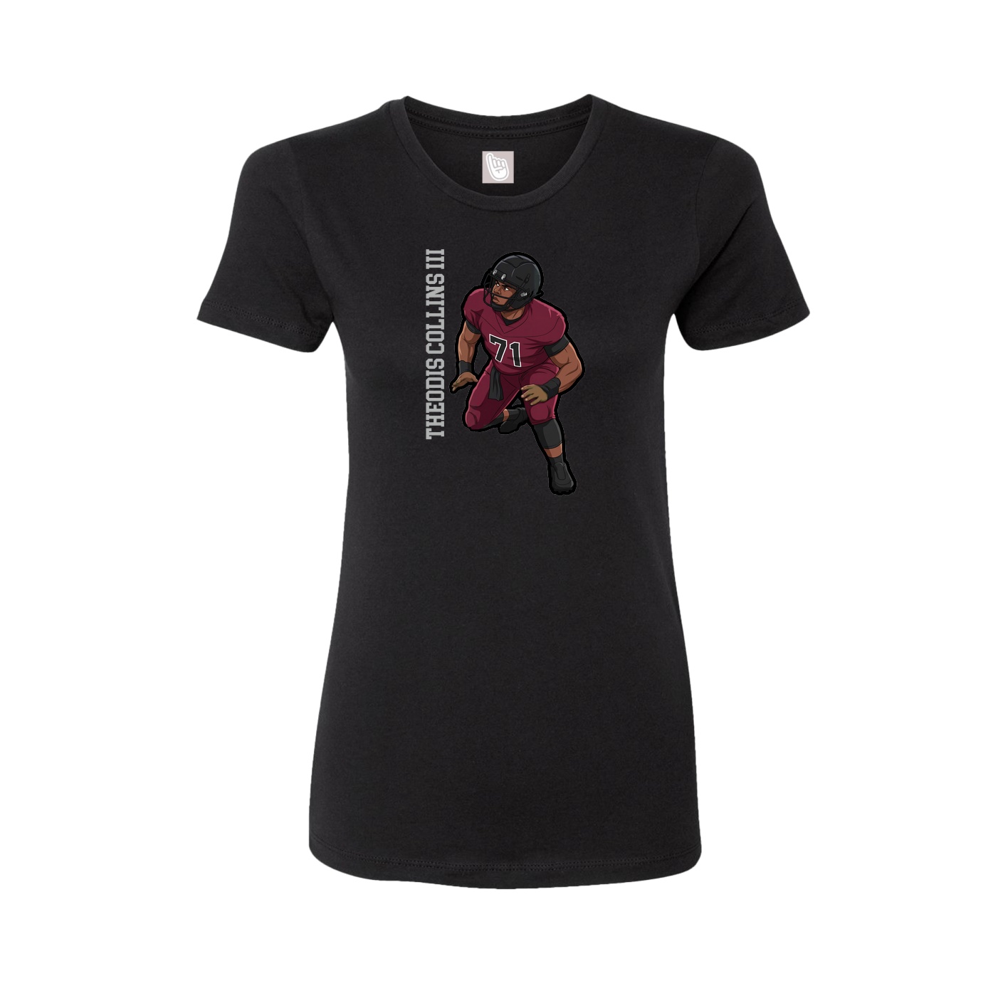 Womens Tee — Name Vertical in Black