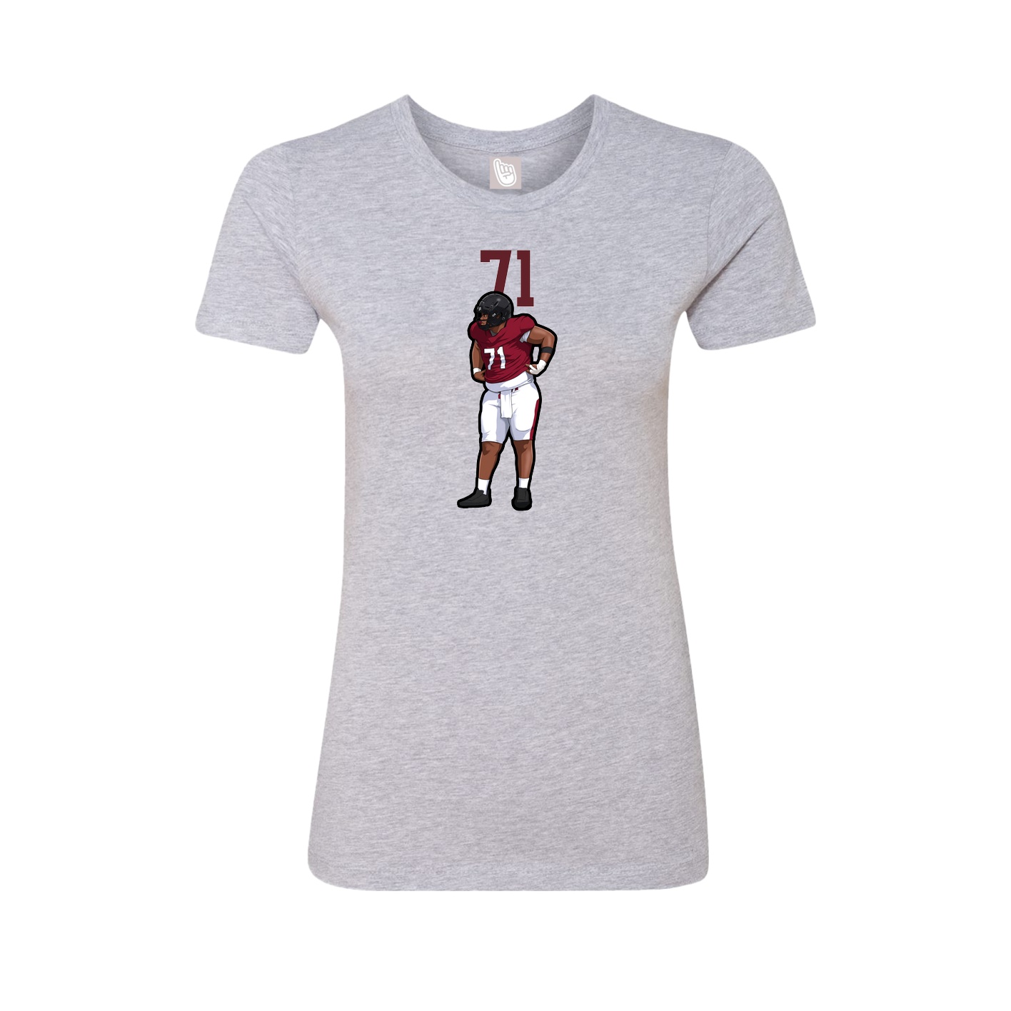 Womens Tee — Number Top in Grey