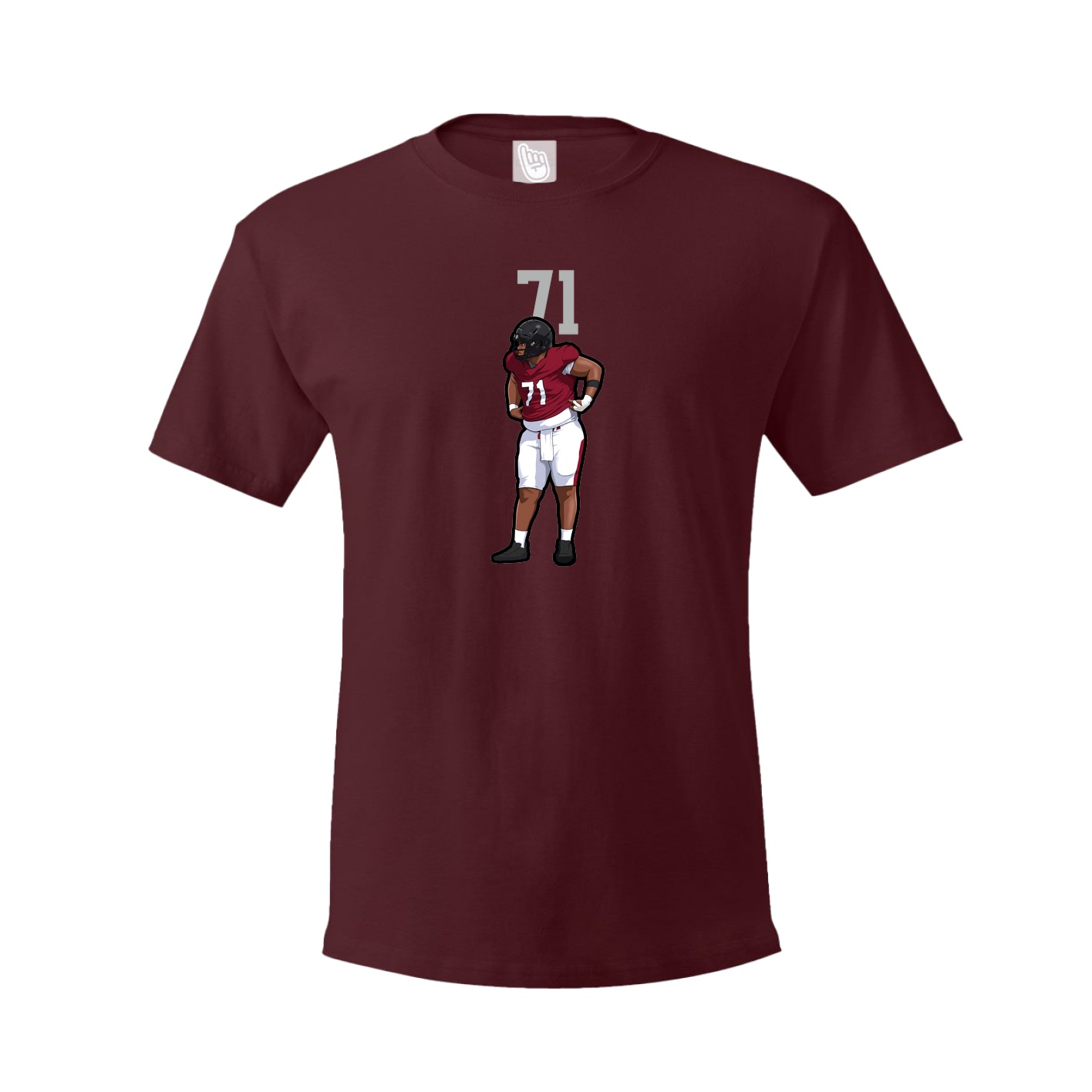 Youth Tee — Number Top in Maroon