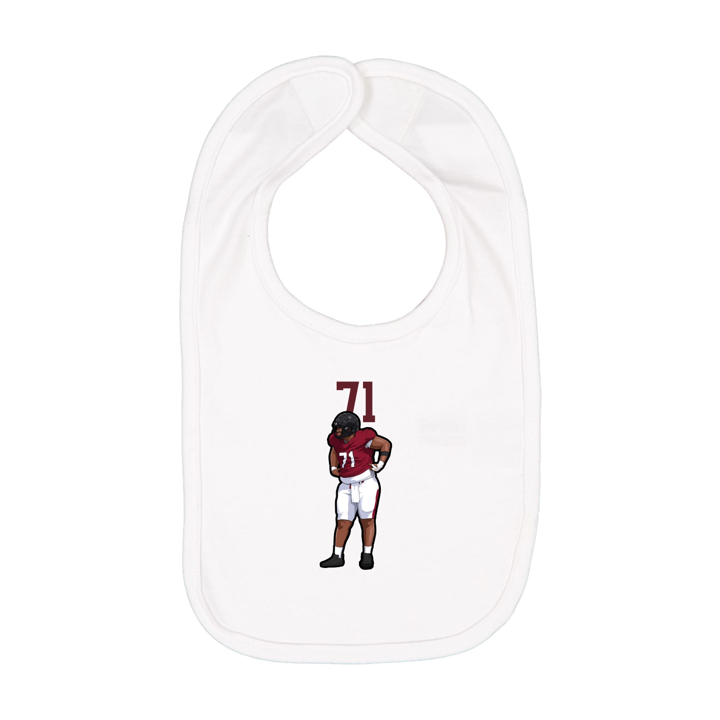 Infant Bib — Number Top in White