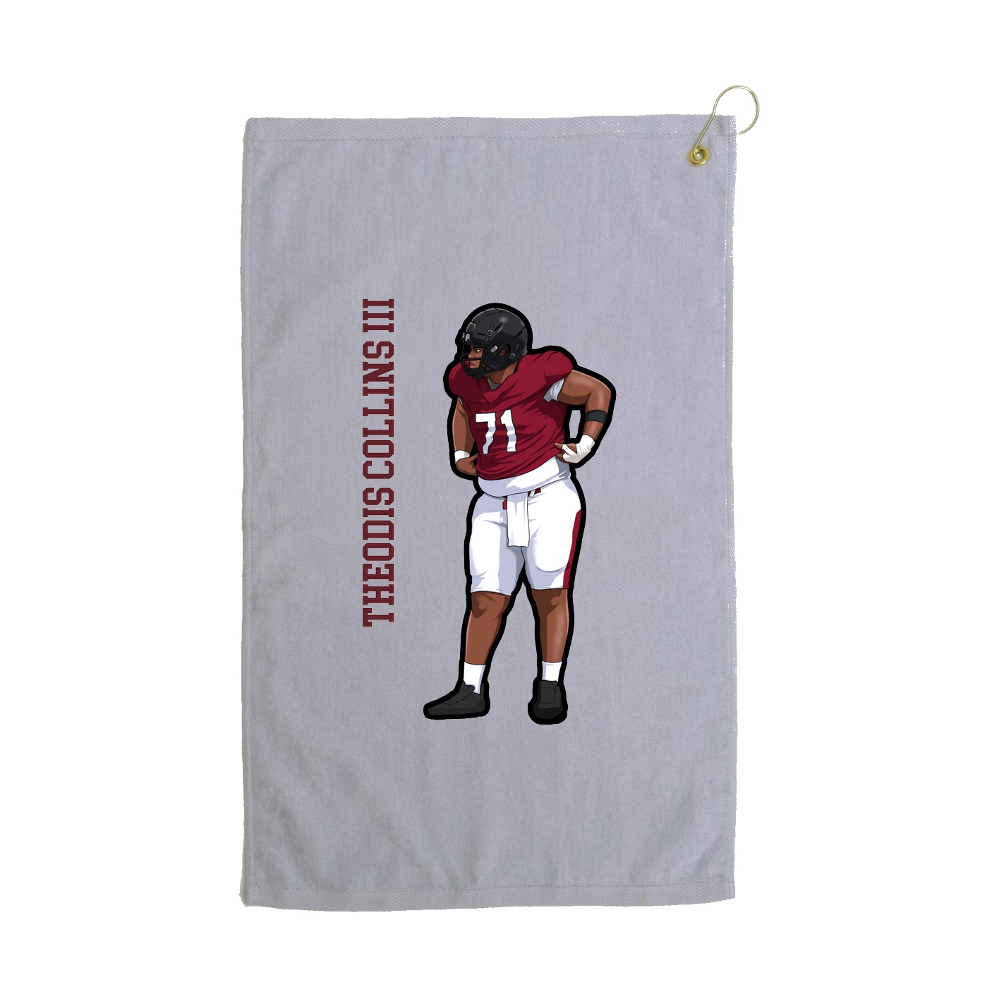 Golf Towel — Name Vertical in Grey