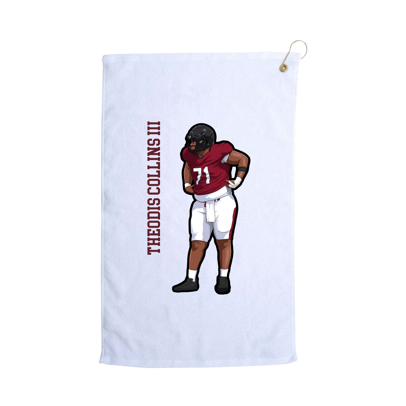 Golf Towel — Name Vertical in White