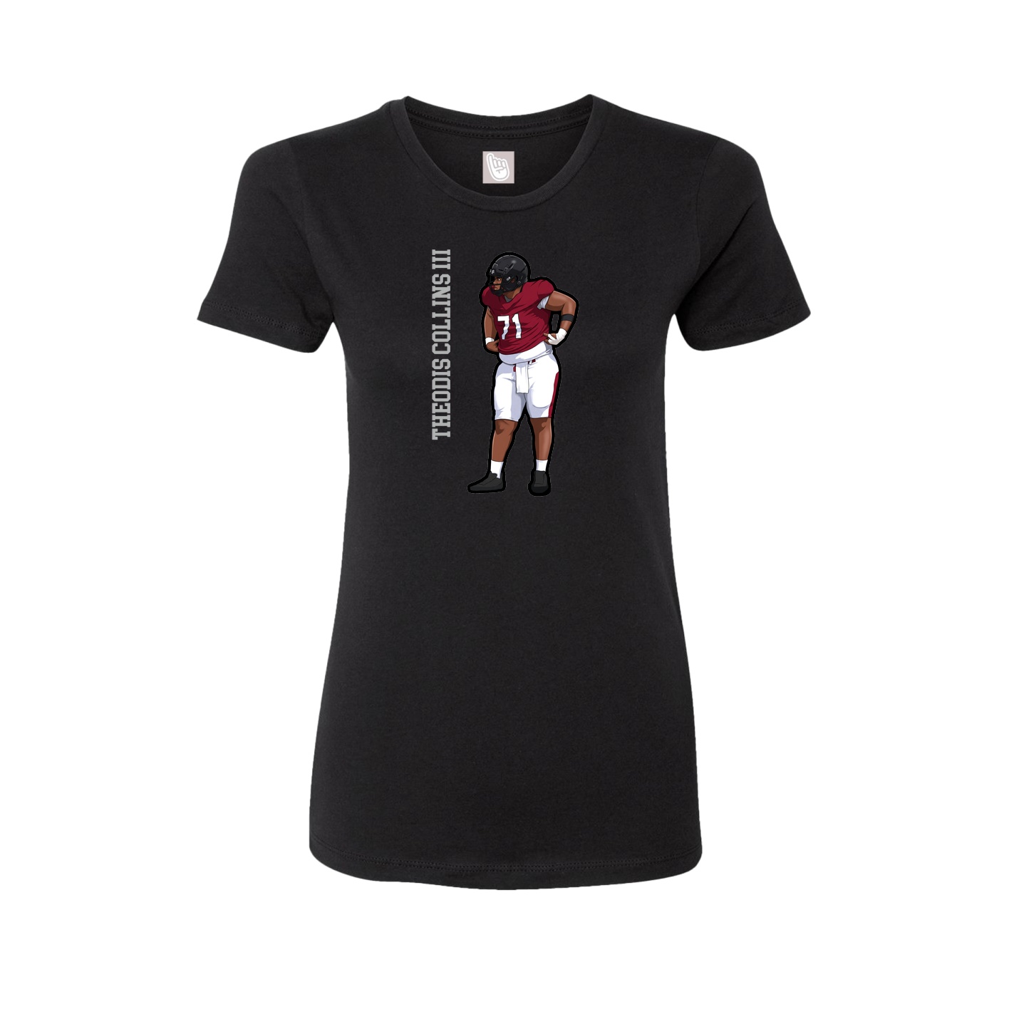 Womens Tee — Name Vertical in Black