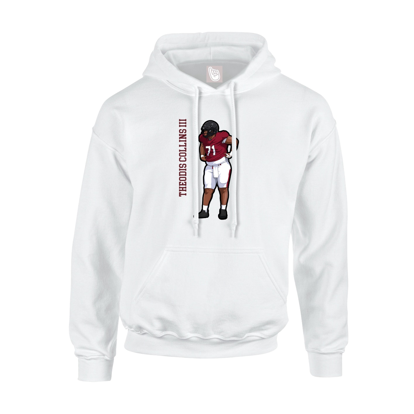 Hoodie — Name Vertical in White