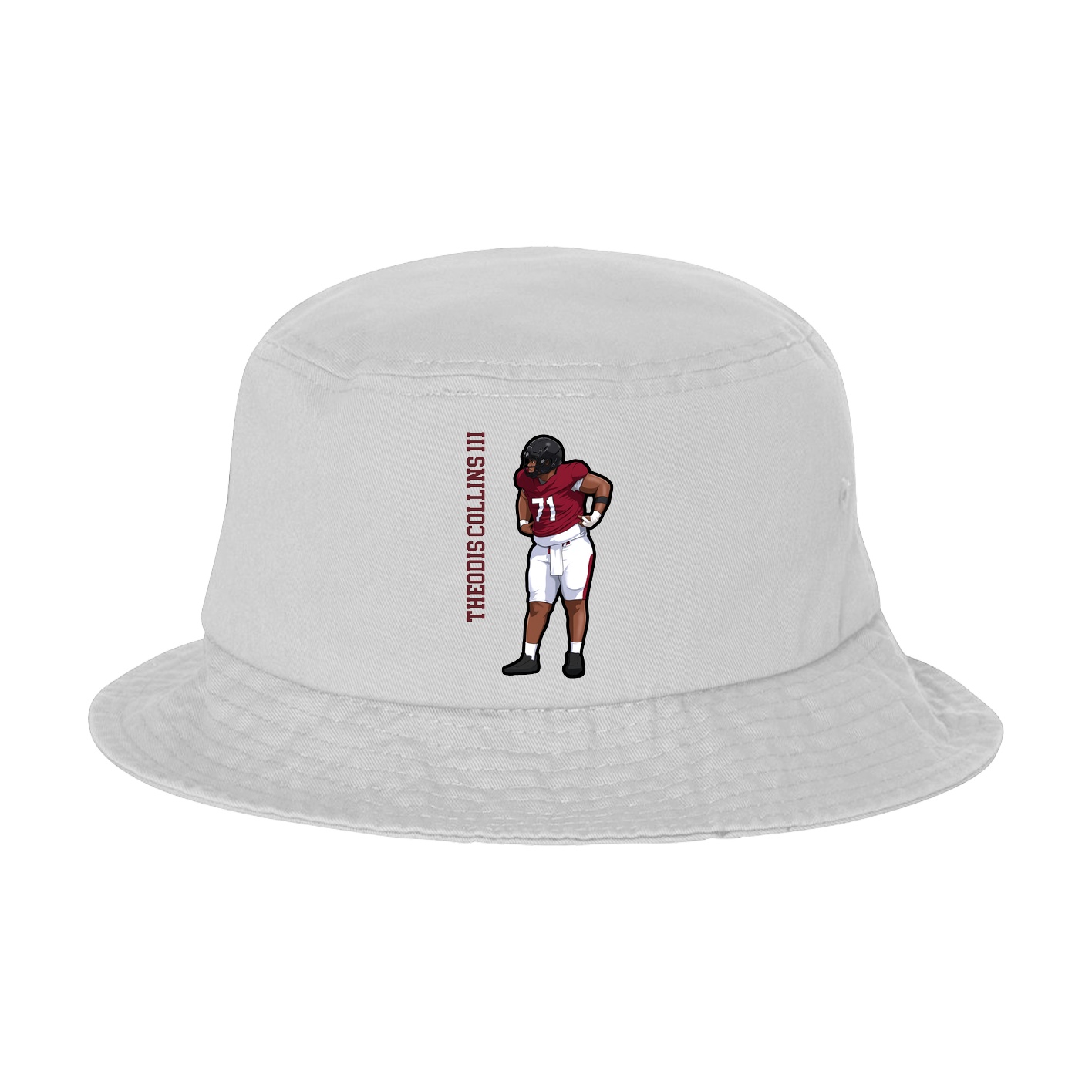 Bucket Cap — Name Vertical in White