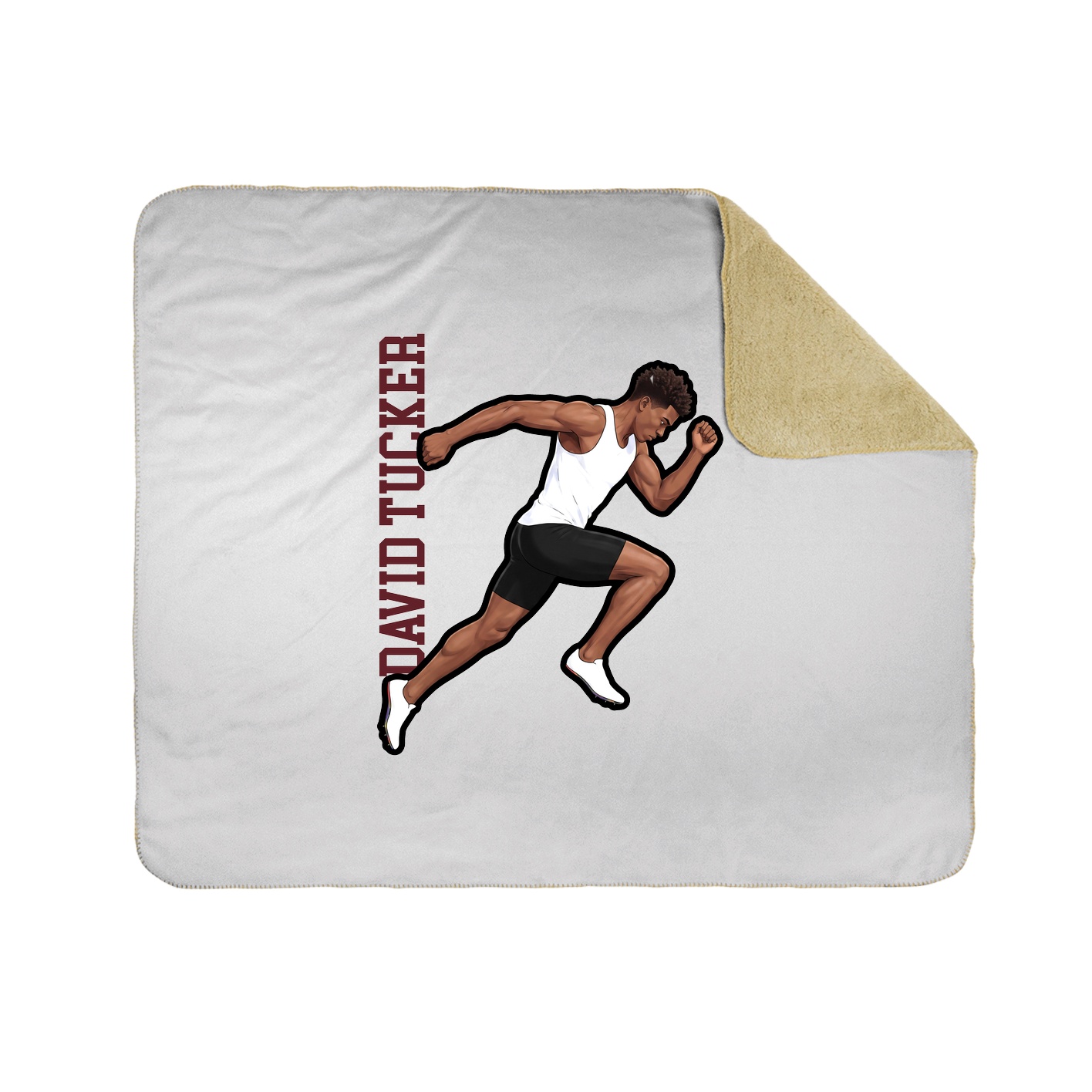 Throw Blanket — Name Vertical in White