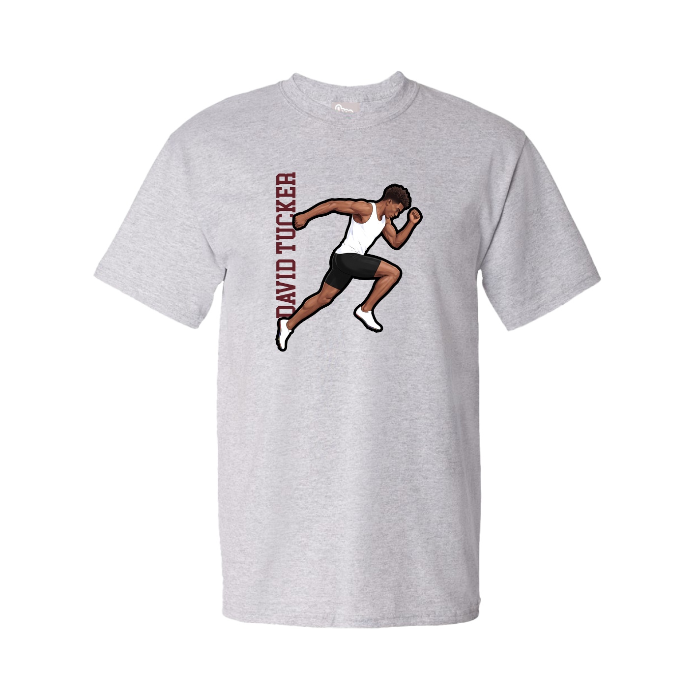Tee — Name Vertical in Grey