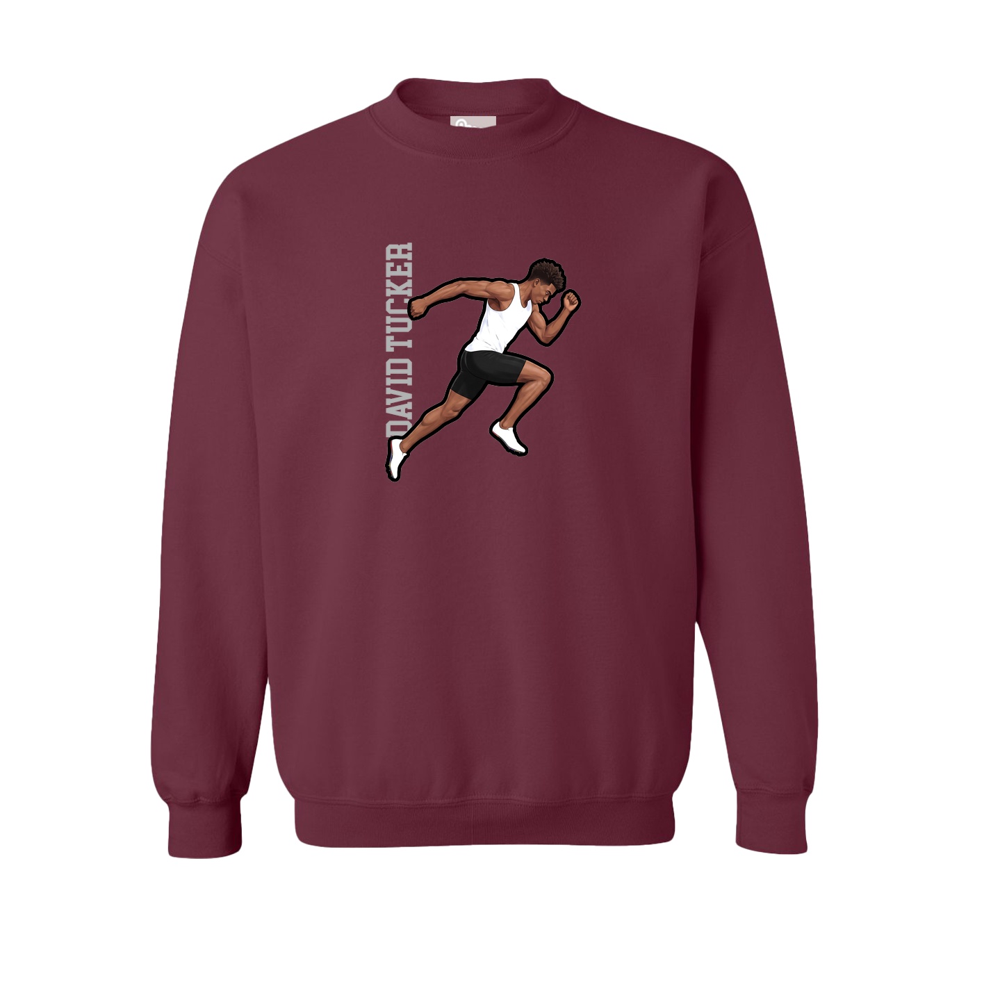 Fleece Crew — Name Vertical in Maroon