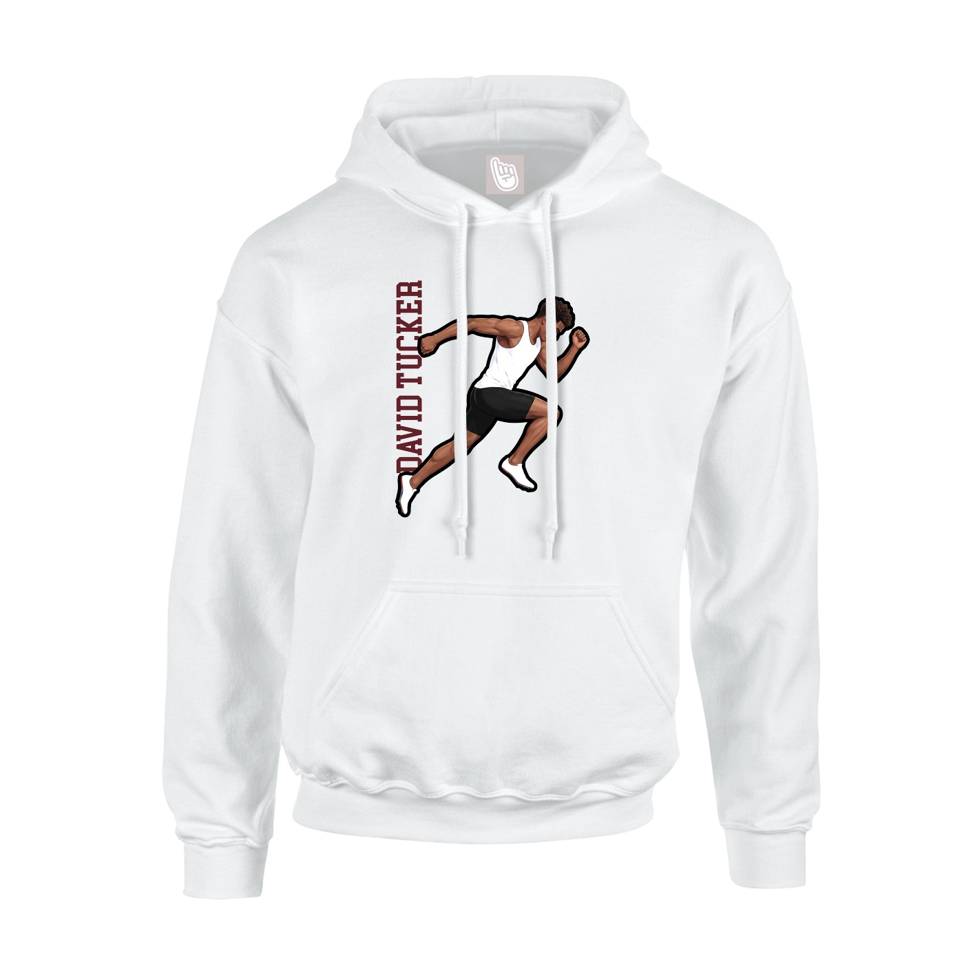 Youth Hoodie — Name Vertical in White
