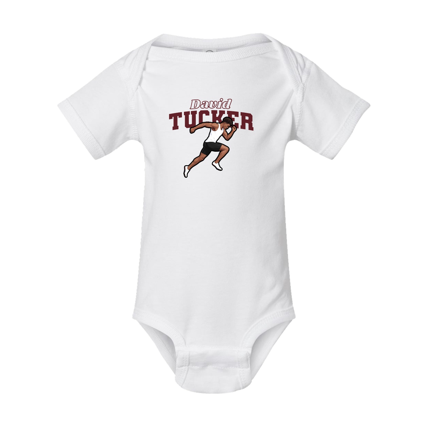 Baby Onesie — Name Arch in White