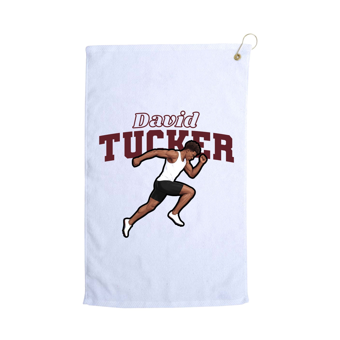 Golf Towel — Name Arch in White