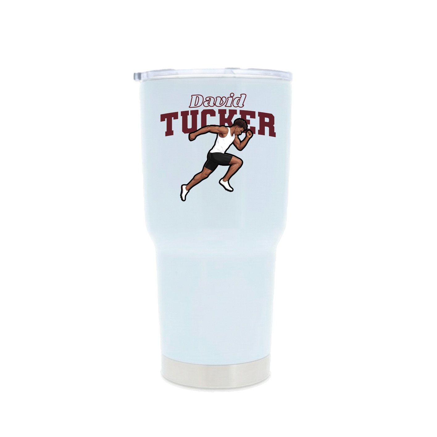 30oz Stainless Steel Tumbler — Name Arch in White
