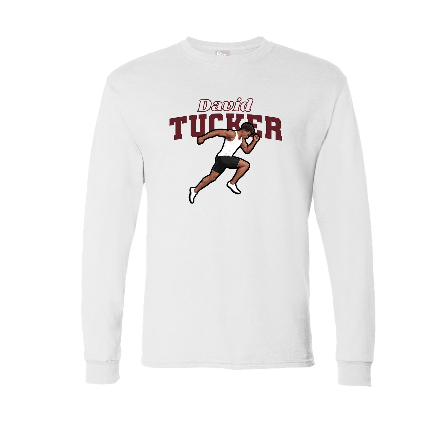 Long Sleeve Tee — Name Arch in White