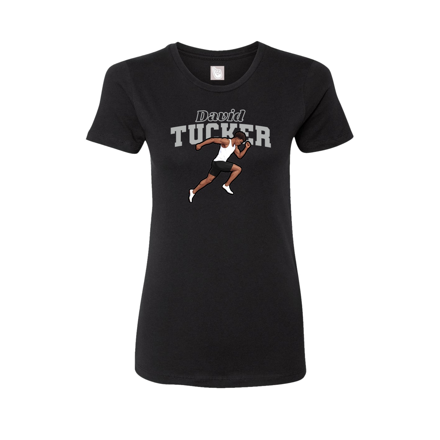 Fitted Women's Tee — Name Arch in Black