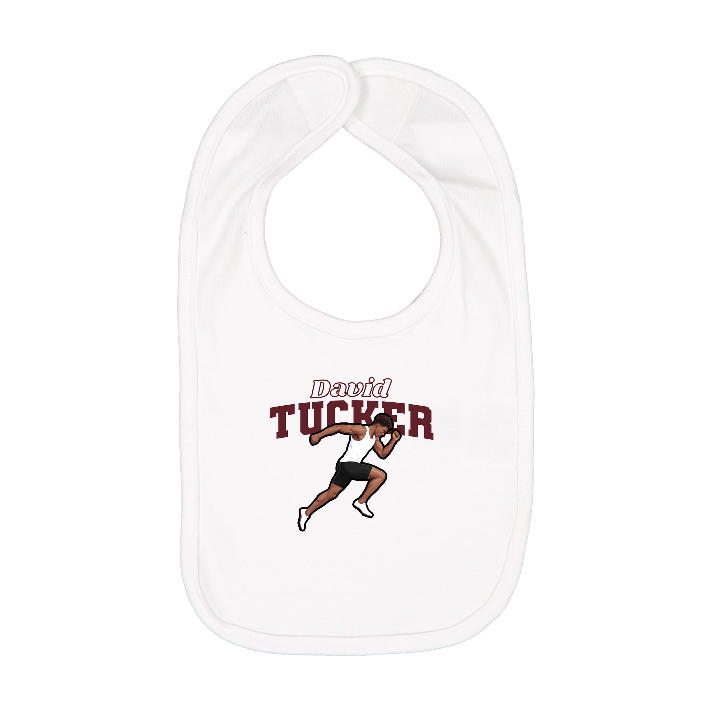 Infant Bib — Name Arch in White