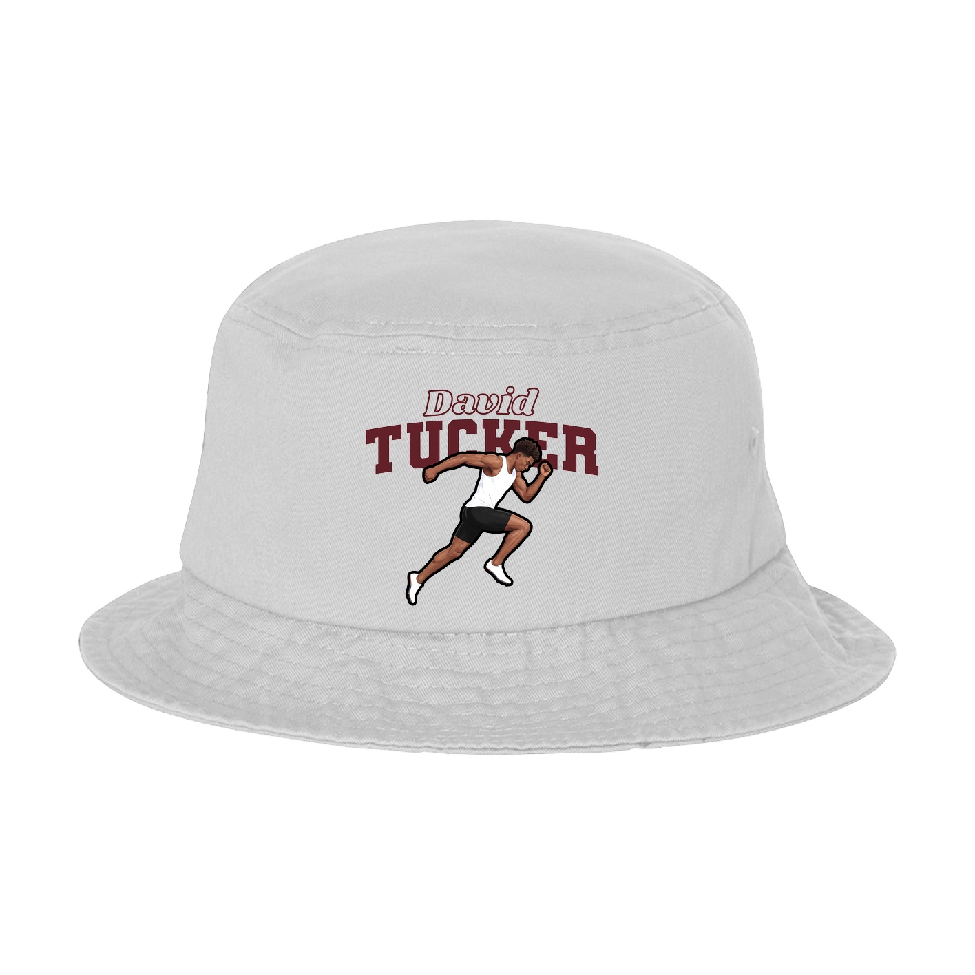 Bucket Cap — Name Arch in White