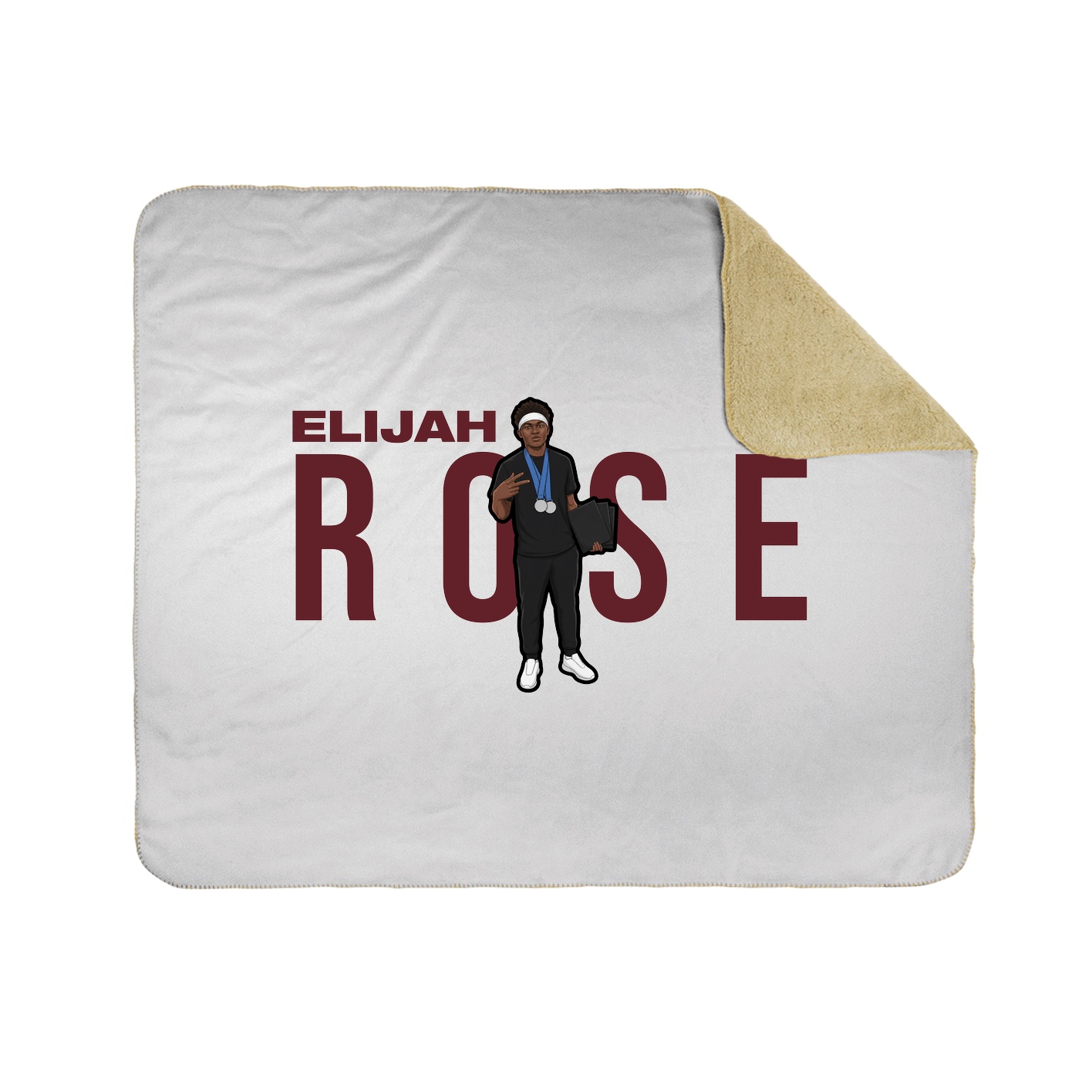 Throw Blanket — Player Name in White