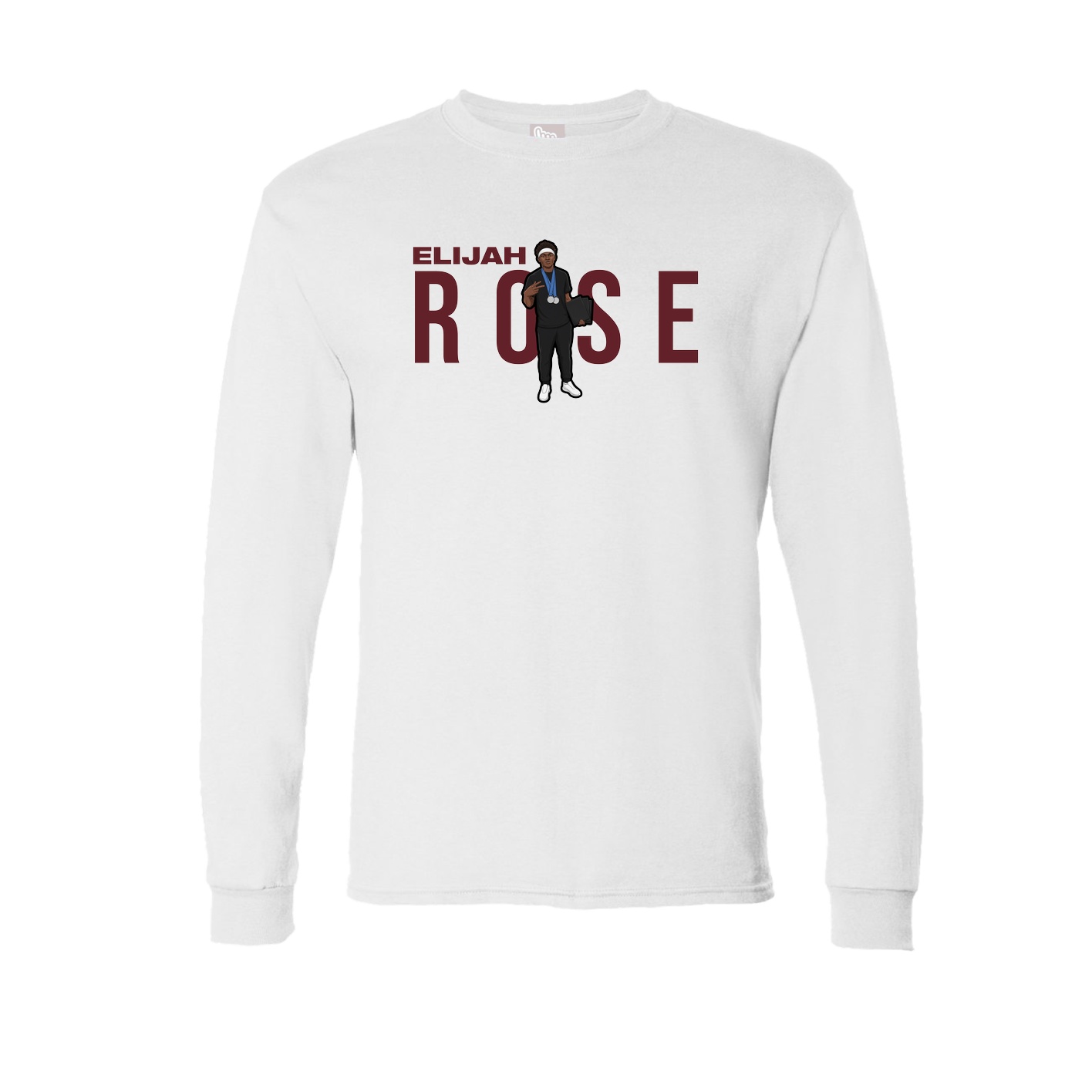 Long Sleeve Tee — Player Name in White