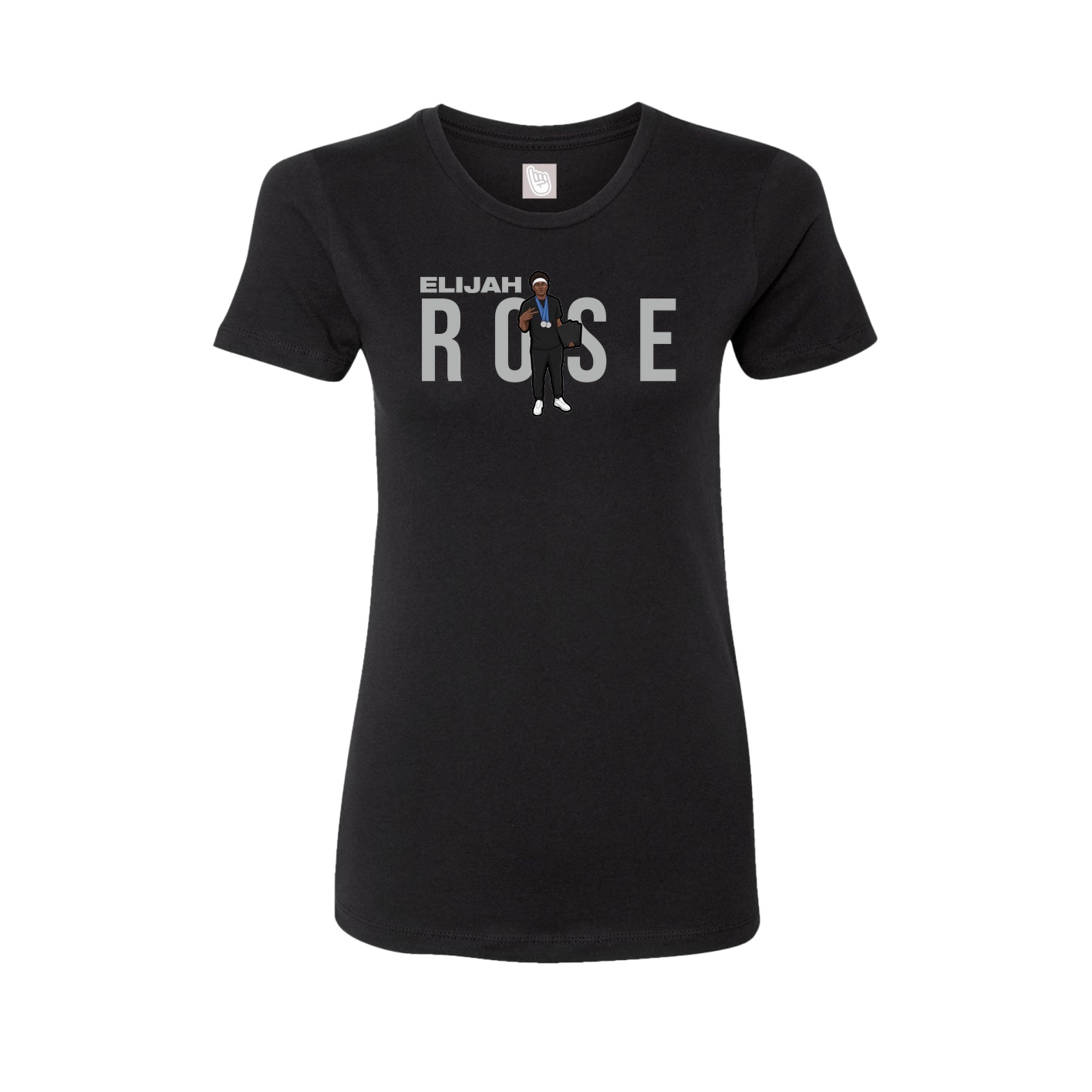 Fitted Women's Tee — Player Name in Black